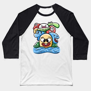 Monster Character Doodle Art Baseball T-Shirt